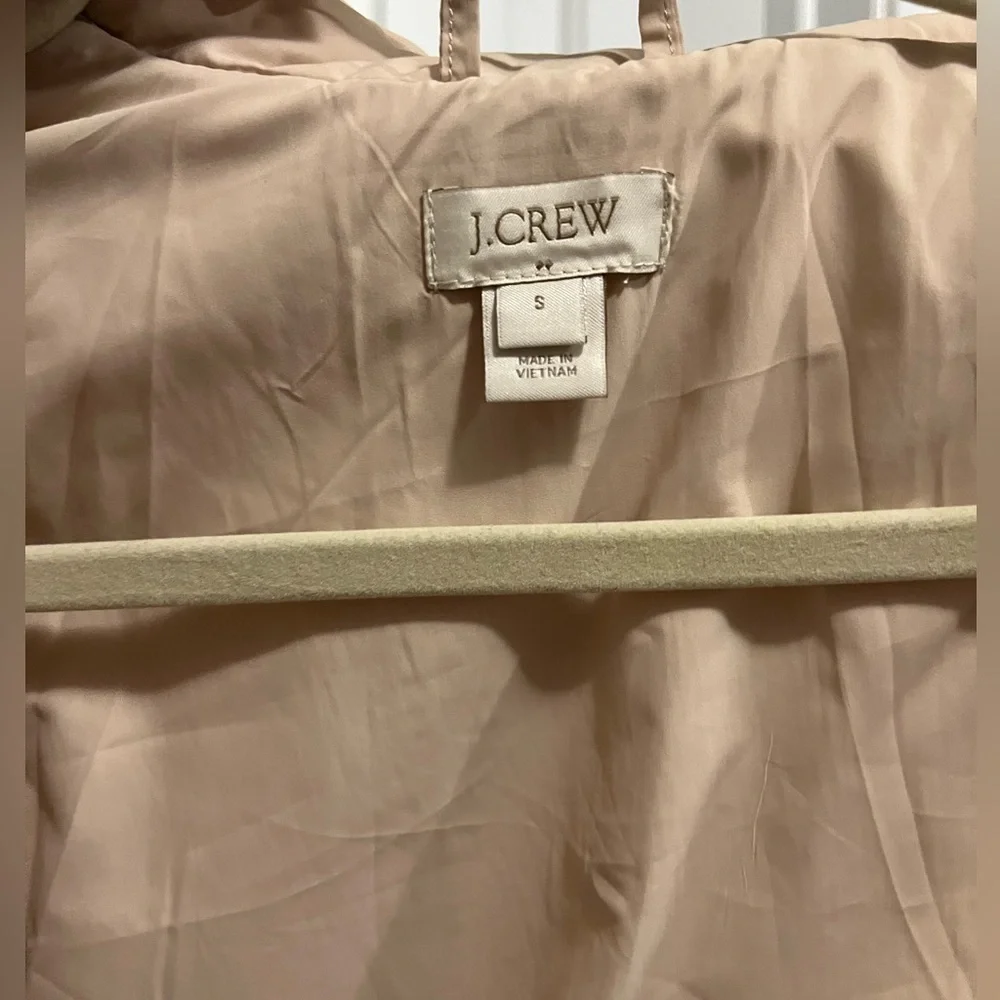 J.Crew Quilted Puffer Jacket Tan Gold Hardware Size Small | Classic Preppy Fall - Picture 7 of 11
